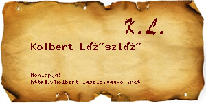 Kolbert László névjegykártya